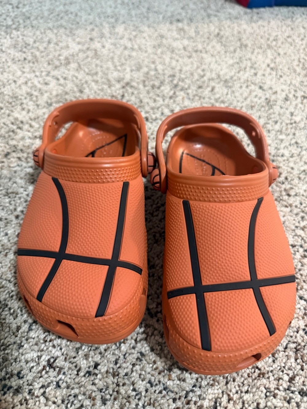 CROCS Kids Orange Basketball-Print Clogs